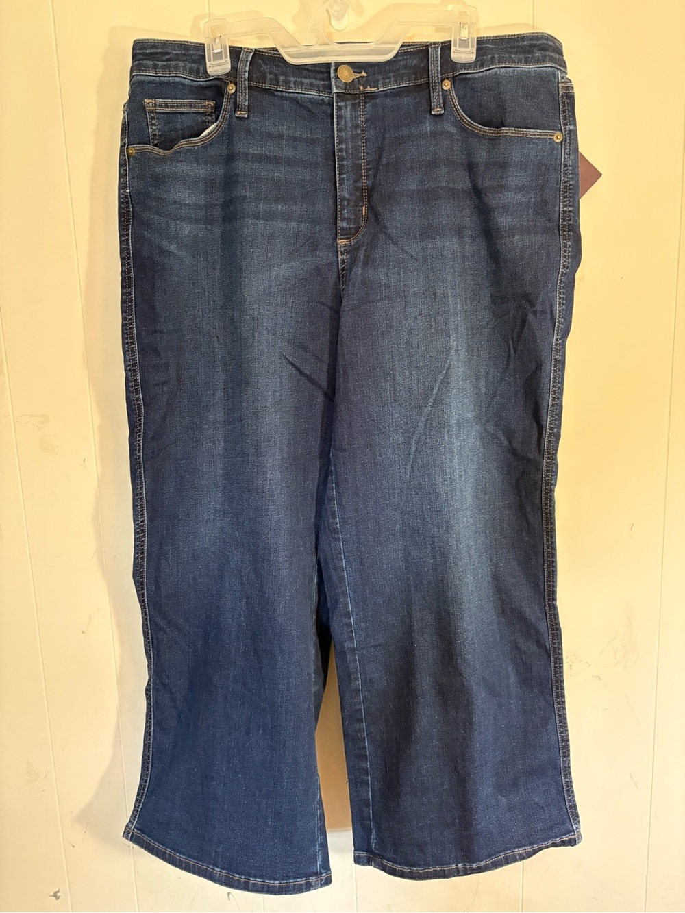 Ava & viv High Rise Wide Leg Cropped Jeans plus size 18W Dark Blue New